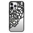 For iPhone 11 Pro Max Mirror Style Hollow Heat Dissipation Electroplated  TPU Phone Case(Black) - 1