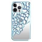 For iPhone 11 Pro Max Mirror Style Hollow Heat Dissipation Electroplated  TPU Phone Case(Blue) - 1