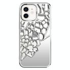 For iPhone 12 Mirror Style Hollow Heat Dissipation Electroplated  TPU Phone Case(Silver) - 1