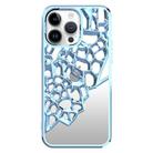 For iPhone 12 Pro Mirror Style Hollow Heat Dissipation Electroplated  TPU Phone Case(Blue) - 1