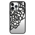 For iPhone 13 Pro Mirror Style Hollow Heat Dissipation Electroplated  TPU Phone Case(Black) - 1