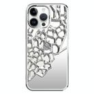 For iPhone 15 Pro Max Mirror Style Hollow Heat Dissipation Electroplated  TPU Phone Case(Silver) - 1