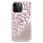 For iPhone 15 Pro Max Diamond Style Hollow Heat Dissipation Electroplated  TPU Phone Case(Pink) - 1