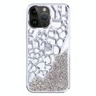 For iPhone 15 Pro Max Diamond Style Hollow Heat Dissipation Electroplated  TPU Phone Case(Silver) - 1