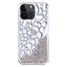 For iPhone 15 Pro Diamond Style Hollow Heat Dissipation Electroplated  TPU Phone Case(Silver) - 1