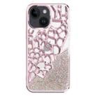 For iPhone 14 Plus Diamond Style Hollow Heat Dissipation Electroplated  TPU Phone Case(Pink) - 1