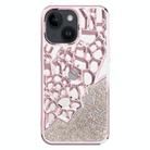 For iPhone 14 Diamond Style Hollow Heat Dissipation Electroplated  TPU Phone Case(Pink) - 1