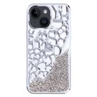 For iPhone 14 Diamond Style Hollow Heat Dissipation Electroplated  TPU Phone Case(Silver) - 1