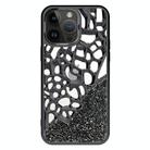 For iPhone 13 Pro Max Diamond Style Hollow Heat Dissipation Electroplated  TPU Phone Case(Black) - 1