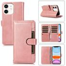 For iPhone 11 Wristband Card Slot Leather Phone Case(Rose Gold) - 1