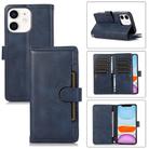 For iPhone 11 Wristband Card Slot Leather Phone Case(Blue) - 1