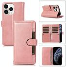 For iPhone 11 Pro Wristband Card Slot Leather Phone Case(Rose Gold) - 1