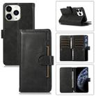 For iPhone 11 Pro Max Wristband Card Slot Leather Phone Case(Black) - 1