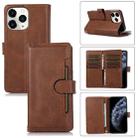 For iPhone 11 Pro Max Wristband Card Slot Leather Phone Case(Coffee) - 1