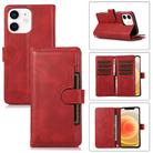 For iPhone 12 / 12 Pro Wristband Card Slot Leather Phone Case(Red) - 1