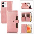 For iPhone 12 / 12 Pro Wristband Card Slot Leather Phone Case(Rose Gold) - 1