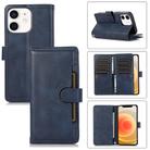 For iPhone 12 / 12 Pro Wristband Card Slot Leather Phone Case(Blue) - 1