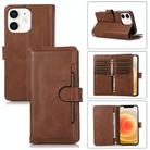 For iPhone 12 mini Wristband Card Slot Leather Phone Case(Coffee) - 1