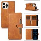 For iPhone 12 Pro Max Wristband Card Slot Leather Phone Case(Brown) - 1