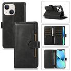 For iPhone 13 Wristband Card Slot Leather Phone Case(Black) - 1