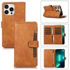 For iPhone 13 Pro Wristband Card Slot Leather Phone Case(Brown) - 1