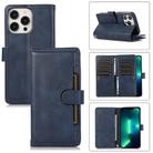 For iPhone 13 Pro Wristband Card Slot Leather Phone Case(Blue) - 1