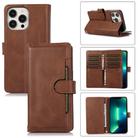 For iPhone 13 Pro Wristband Card Slot Leather Phone Case(Coffee) - 1