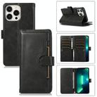 For iPhone 13 Pro Max Wristband Card Slot Leather Phone Case(Black) - 1