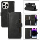 For iPhone 14 Pro Max Wristband Card Slot Leather Phone Case(Black) - 1