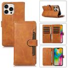 For iPhone 16 Pro Max Wristband Card Slot Leather Phone Case(Brown) - 1