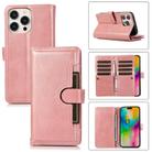 For iPhone 16 Pro Max Wristband Card Slot Leather Phone Case(Rose Gold) - 1