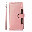 For iPhone 16 Pro Max Wristband Card Slot Leather Phone Case(Rose Gold) - 2