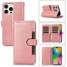 For iPhone 16 Pro Wristband Card Slot Leather Phone Case(Rose Gold) - 1