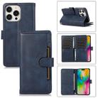 For iPhone 16 Pro Wristband Card Slot Leather Phone Case(Blue) - 1