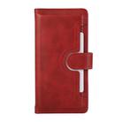 For iPhone 16 Plus Wristband Card Slot Leather Phone Case(Red) - 2