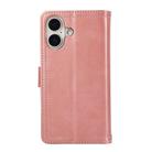 For iPhone 16 Plus Wristband Card Slot Leather Phone Case(Rose Gold) - 3