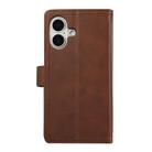 For iPhone 16 Plus Wristband Card Slot Leather Phone Case(Coffee) - 3