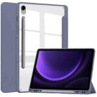 For Samsung Galaxy Tab S9 FE / S10 FE Acrylic 3-folding Smart Leather Tablet Case with Pen Slot(Lavender) - 1