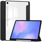 For Samsung Galaxy Tab S10 FE+ Acrylic 3-folding Smart Leather Tablet Case with Pen Slot(Black) - 1