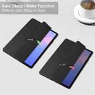 For Samsung Galaxy Tab S10 FE+ Acrylic 3-folding Smart Leather Tablet Case with Pen Slot(Black) - 2