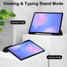 For Samsung Galaxy Tab S10 FE+ Acrylic 3-folding Smart Leather Tablet Case with Pen Slot(Black) - 3