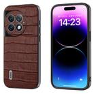 For OnePlus Ace 2 Pro ABEEL Crocodile Texture Genuine Leather Phone Case(Brown) - 1