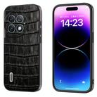 For OnePlus Ace 2 Pro ABEEL Crocodile Texture Genuine Leather Phone Case(Black) - 1