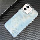 For iPhone 12 3D IMD Water Ripple TPU + Acrylic Electroplated Phone Case(Blue) - 1