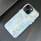 For iPhone 14 3D IMD Water Ripple TPU + Acrylic Electroplated Phone Case(Blue) - 1