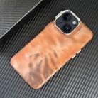 For iPhone 14 3D IMD Water Ripple TPU + Acrylic Electroplated Phone Case(Orange) - 1