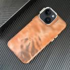 For iPhone 15 3D IMD Water Ripple TPU + Acrylic Electroplated Phone Case(Orange) - 1