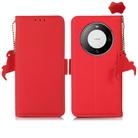 For Huawei Mate 60 Side-Magnetic TJ Genuine Leather RFID Phone Case(Red) - 1