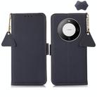 For Huawei Mate 60 Side-Magnetic TJ Genuine Leather RFID Phone Case(Blue) - 1