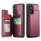 For Samsung Galaxy A54 5G CaseMe C22 Card Slots Holder RFID Anti-theft Phone Case(Wine Red) - 2